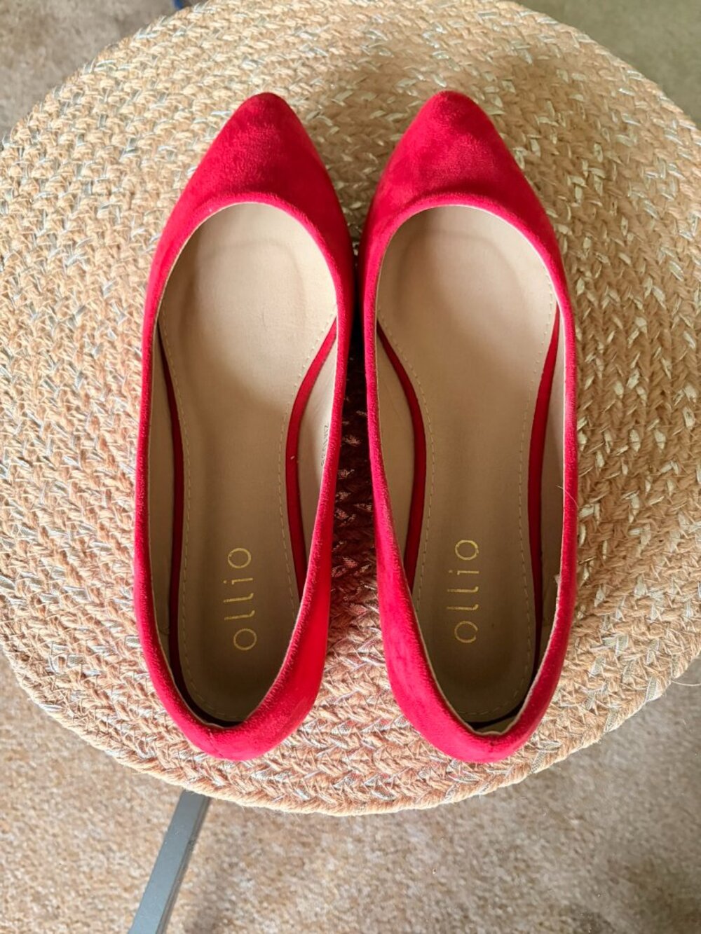 Ollio Red Suede Women's Flats 7 1/2